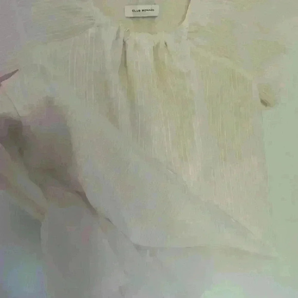 Club Monaco Women Off White Short Sleeve‎ Blouse  size S - Picture 6 of 8